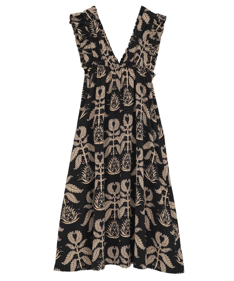 Green Parks「■ESCAR ボタニカルptフリルエプロンワンピース」|ワンピース|