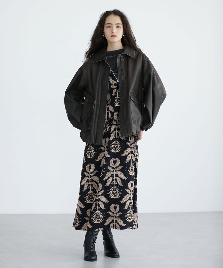 Green Parks「■ESCAR ボタニカルptフリルエプロンワンピース」|ワンピース|