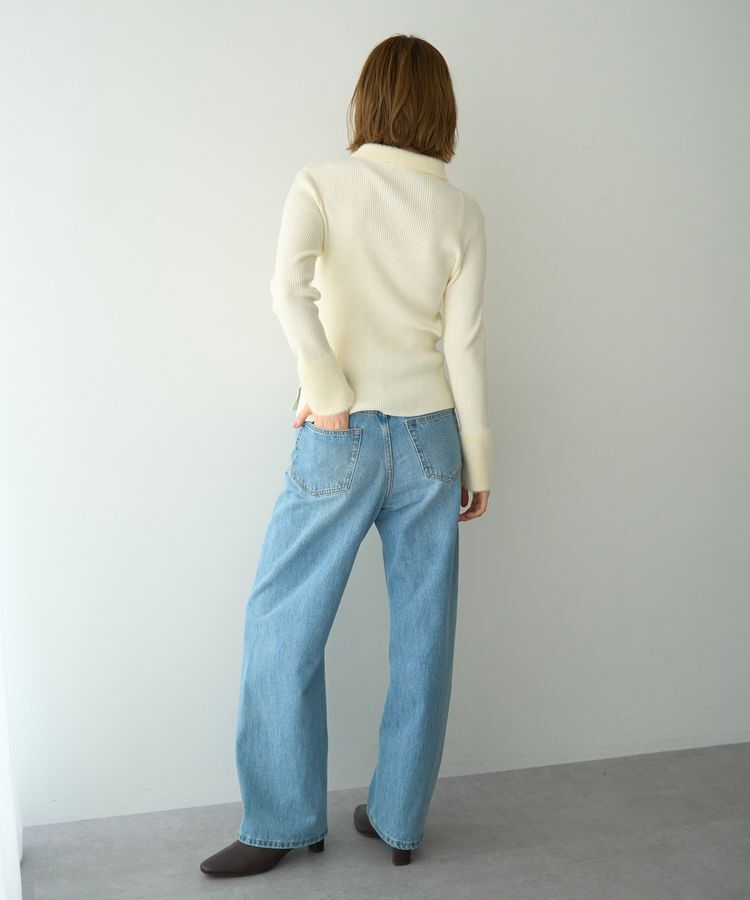 YECCA VECCA「フェザー襟スパンコールニット」|ニット・セーター|