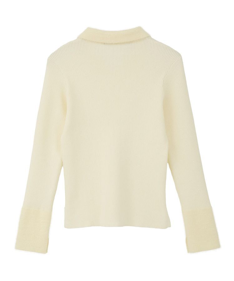 YECCA VECCA「フェザー襟スパンコールニット」|ニット・セーター|