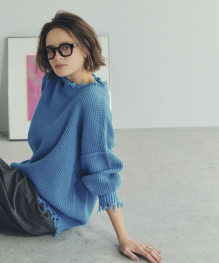 Editt by YECCA VECCA「ダメージルーズニット」|ニット・セーター|Blue
