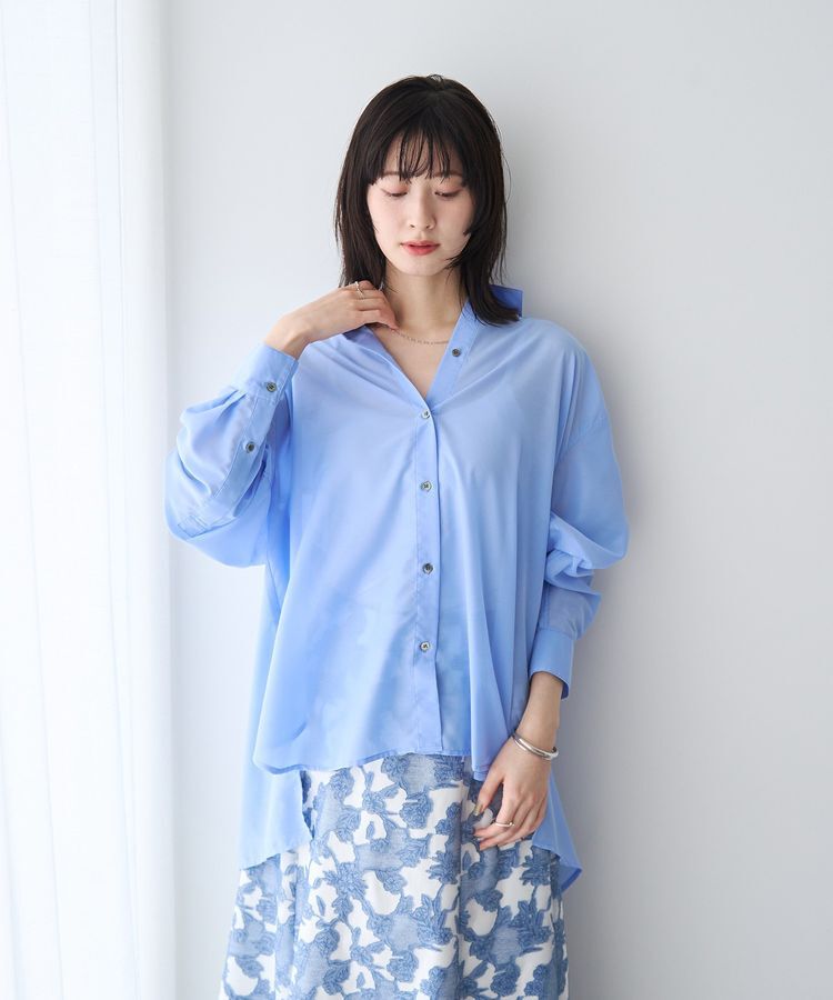 YECCA VECCA「バック釦シアーシャツ」|シャツ・ブラウス|
