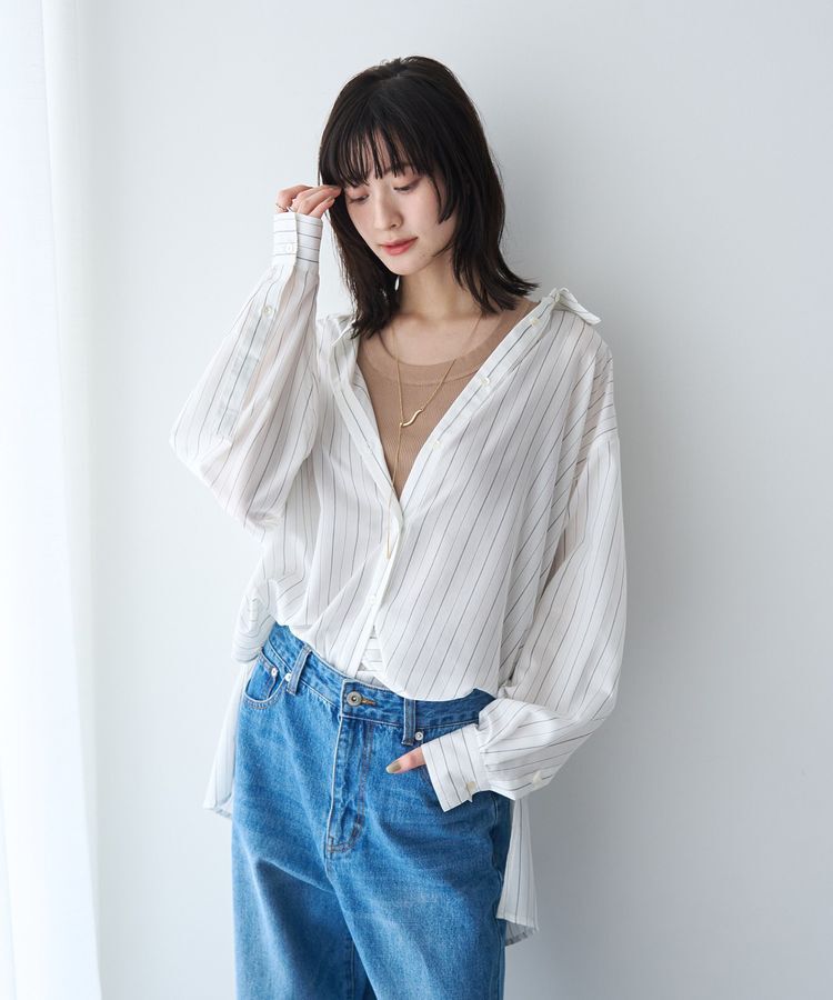 YECCA VECCA「バック釦シアーシャツ」|シャツ・ブラウス|