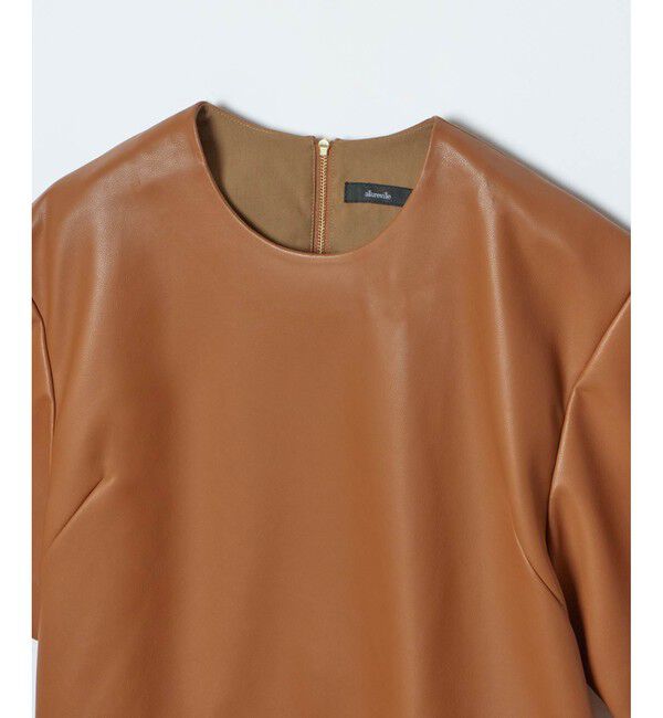 allureville「フェイクレザーTブラウス」|シャツ・ブラウス|