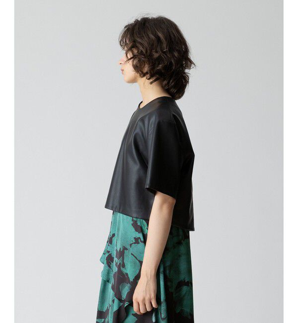 allureville「フェイクレザーTブラウス」|シャツ・ブラウス|