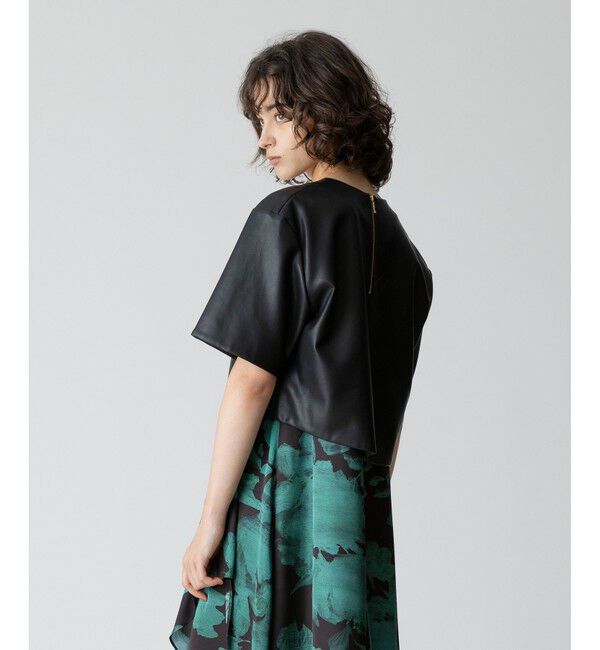 allureville「フェイクレザーTブラウス」|シャツ・ブラウス|