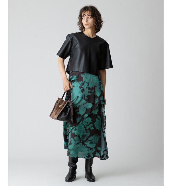 allureville「フェイクレザーTブラウス」|シャツ・ブラウス|