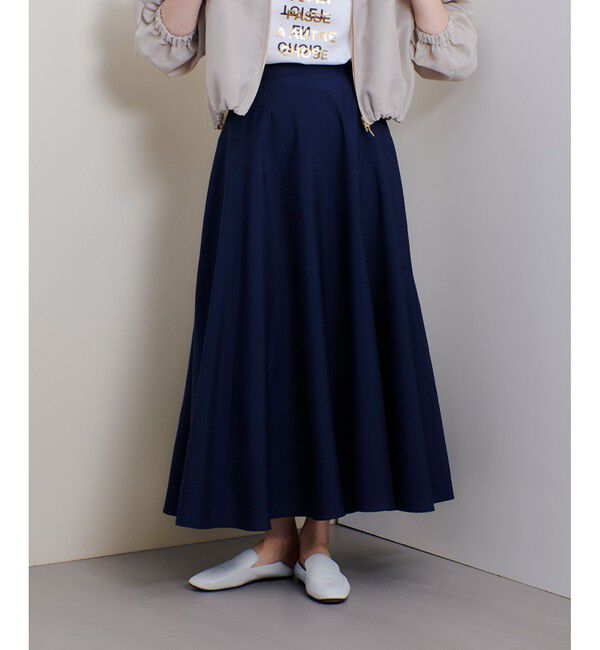 allureville「オーガンジー切替フレアスカート」|スカート|