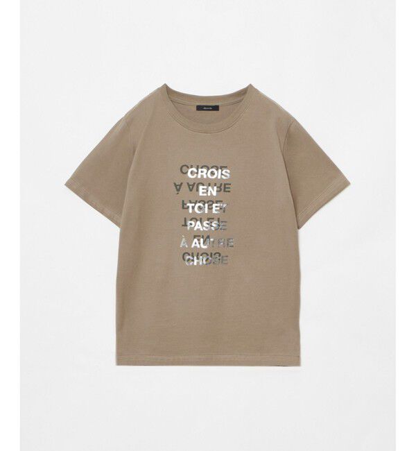 allureville「メタリックレイヤードロゴＴシャツ」|その他|モカ