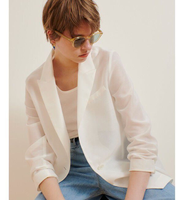 allureville「ライトオーガンジーシアージャケット」|テーラードジャケット|