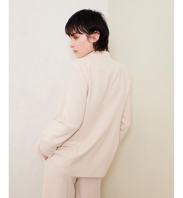 allureville「マットストレッチノーカラージャケット」|ノーカラージャケット|