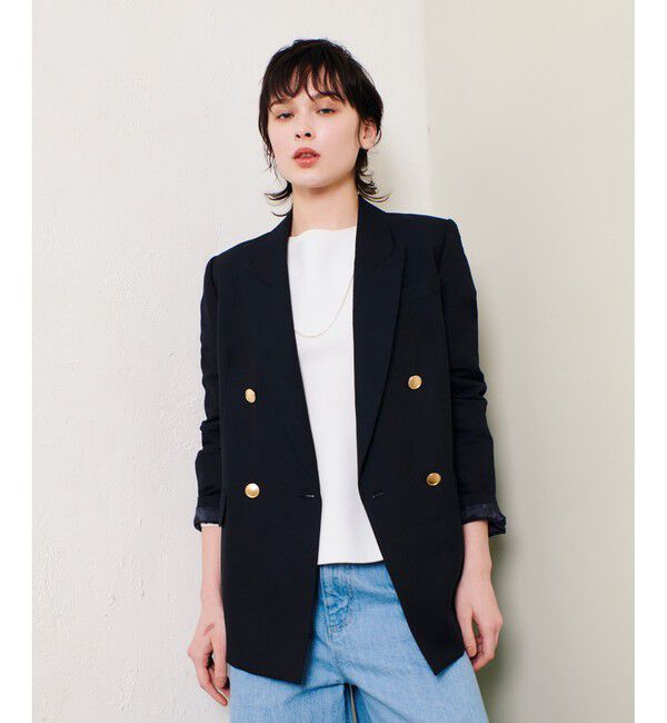 allureville「シャークスキンダブルブレストジャケット」|テーラードジャケット|