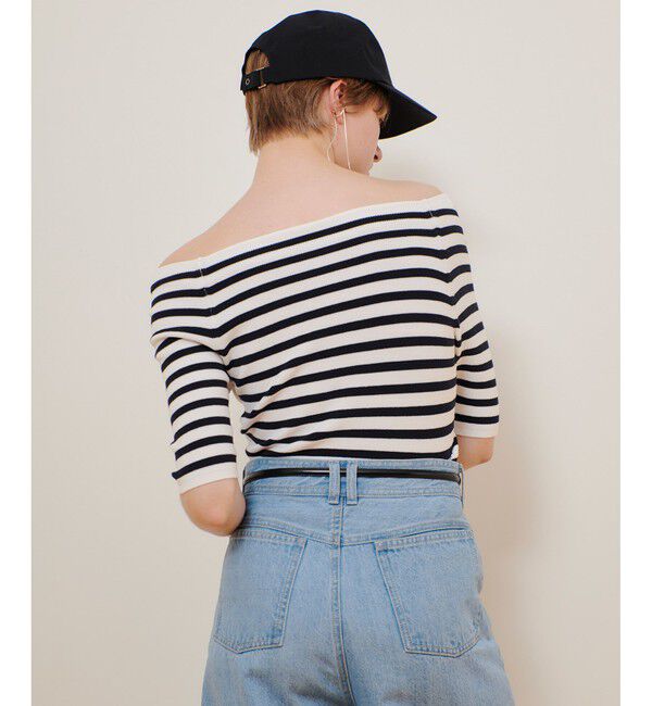 allureville「2WAY ネック5分袖プルオーバー」|ニット・セーター|