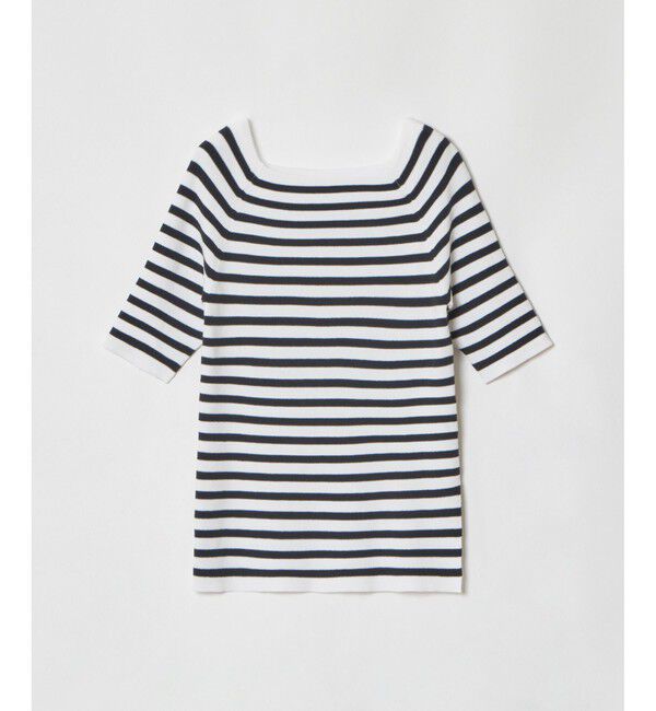 allureville「2WAY ネック5分袖プルオーバー」|ニット・セーター|