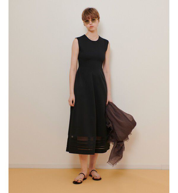 allureville「◇ウエストマークリブワンピース」|ワンピース|ブラック