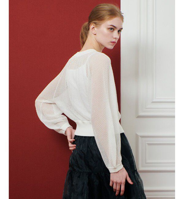 LOULOU WILLOUGHBY「【LOULOU WILLOUGHBY】柄編みニットブルゾン」|カーディガン|