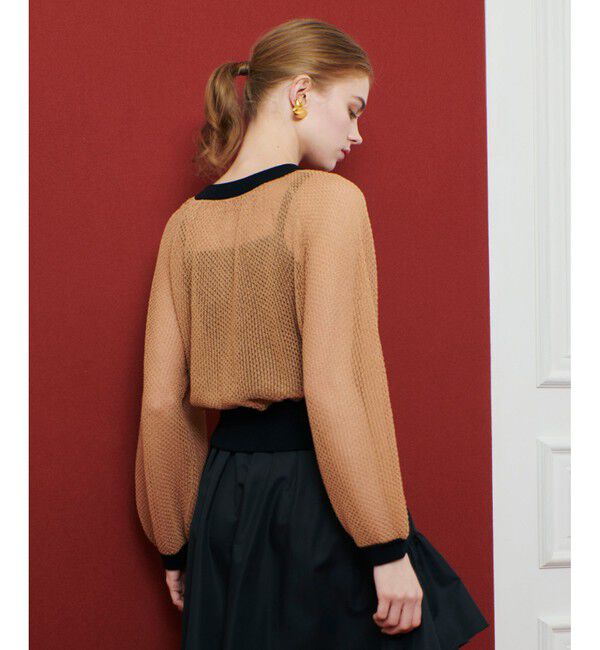 LOULOU WILLOUGHBY「【LOULOU WILLOUGHBY】柄編みニットブルゾン」|カーディガン|