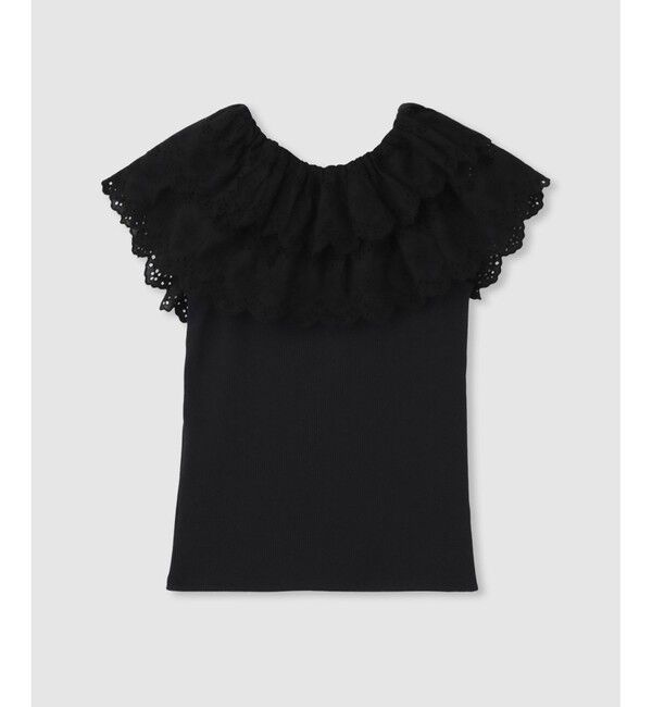 LOULOU WILLOUGHBY「【LOULOU WILLOUGHBY】レーススカラッププルオーバー」|Tシャツ・カットソー|