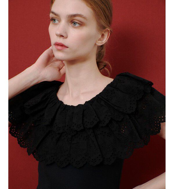 LOULOU WILLOUGHBY「【LOULOU WILLOUGHBY】レーススカラッププルオーバー」|Tシャツ・カットソー|