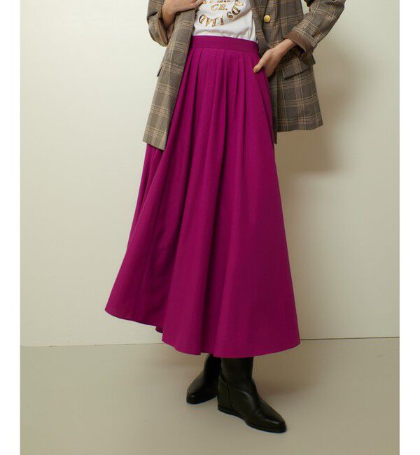 allureville「タイプライターイレギュラーヘムスカート」|スカート|パープル