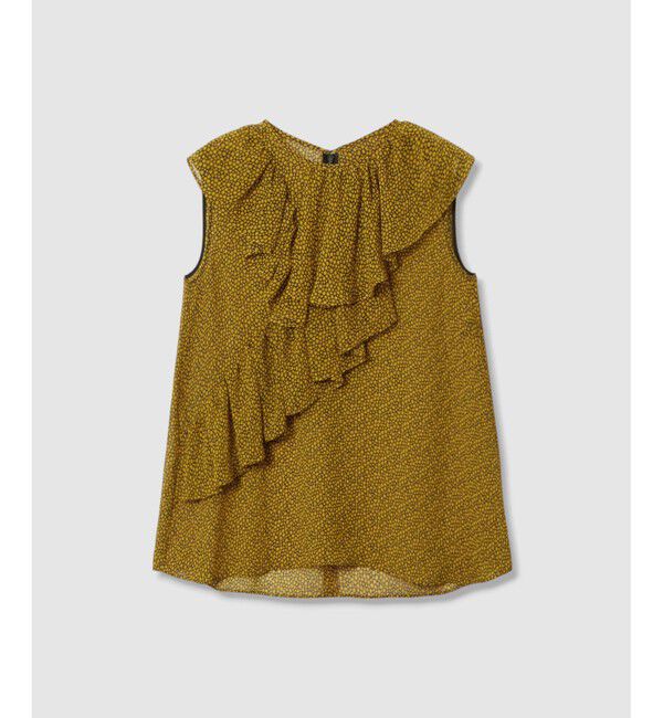 allureville「ルミナスプリントアシンメラッフルブラウス」|シャツ・ブラウス|