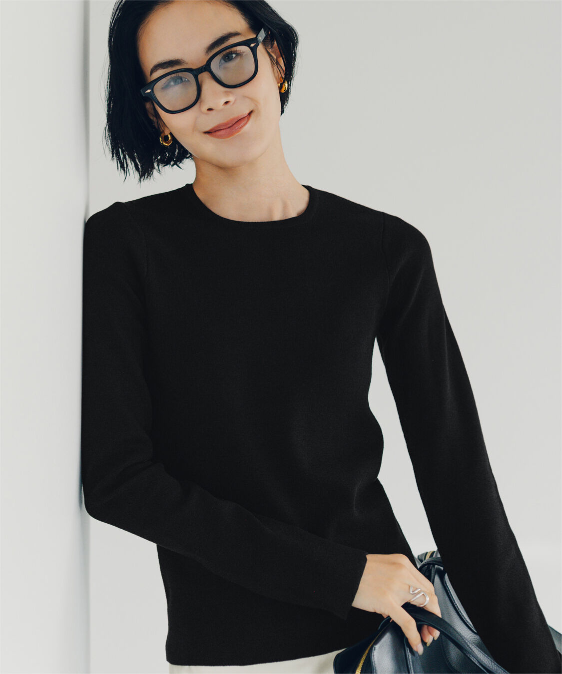 ur's「【小林有里さんコラボアイテム】袖スリットクルーネックニット」|ニット・セーター|