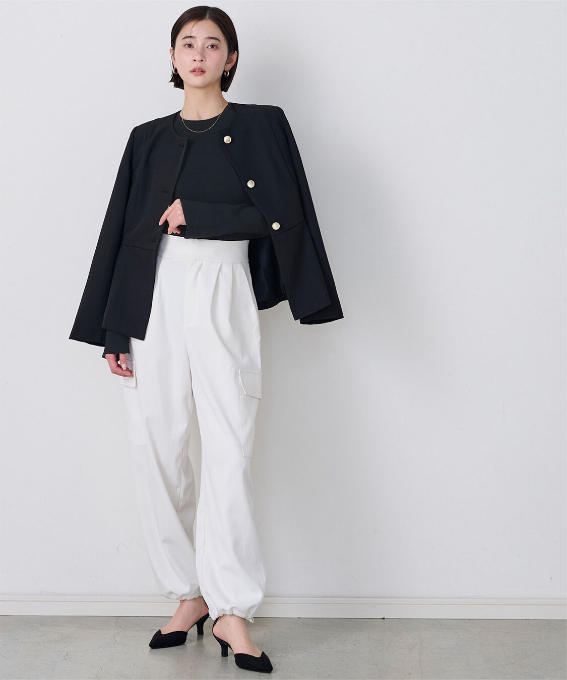 ur's「【小林有里さんコラボアイテム】袖スリットクルーネックニット」|ニット・セーター|