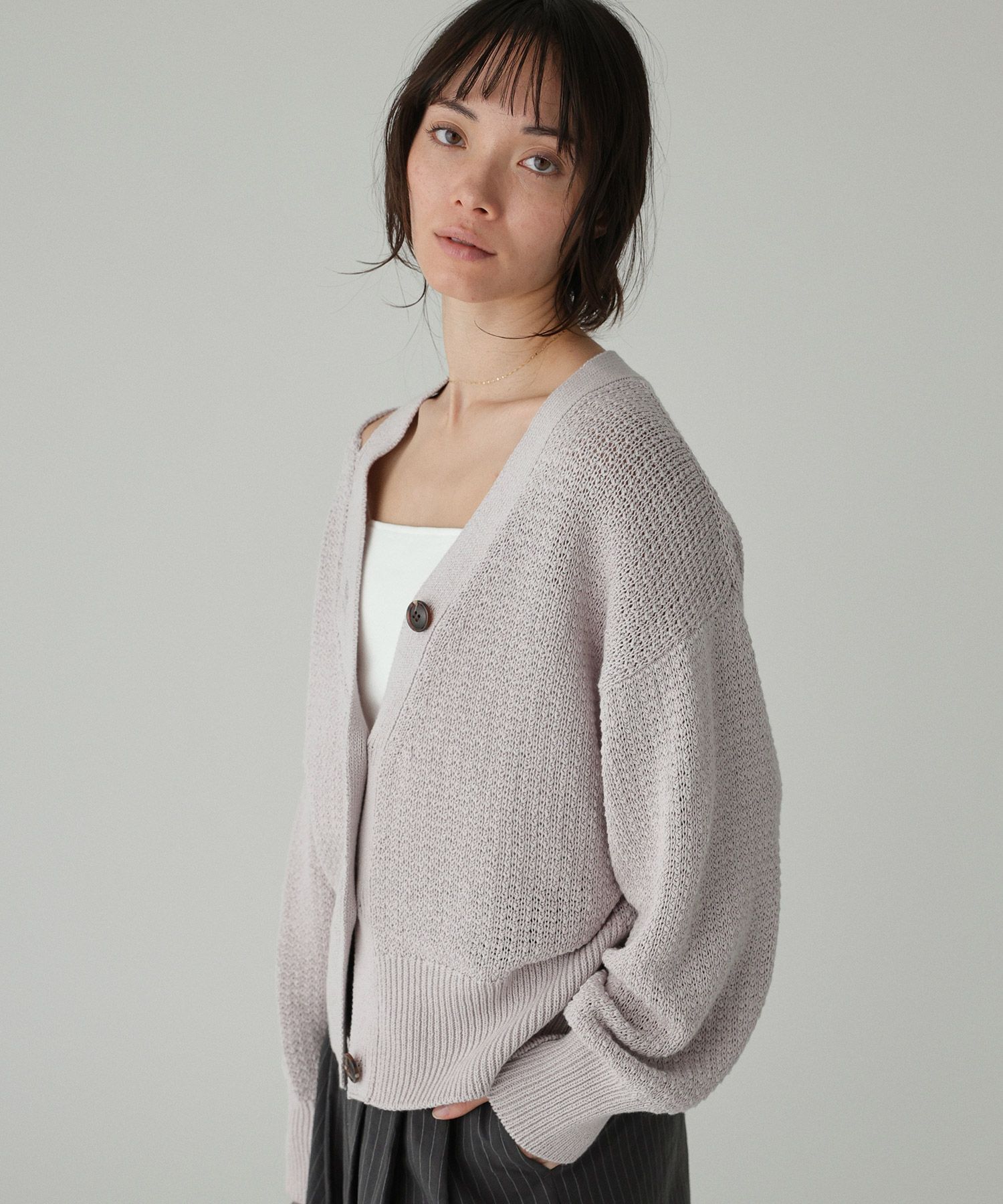 BABYLONE「編み柄ニットカーデ」|ニット・セーター|