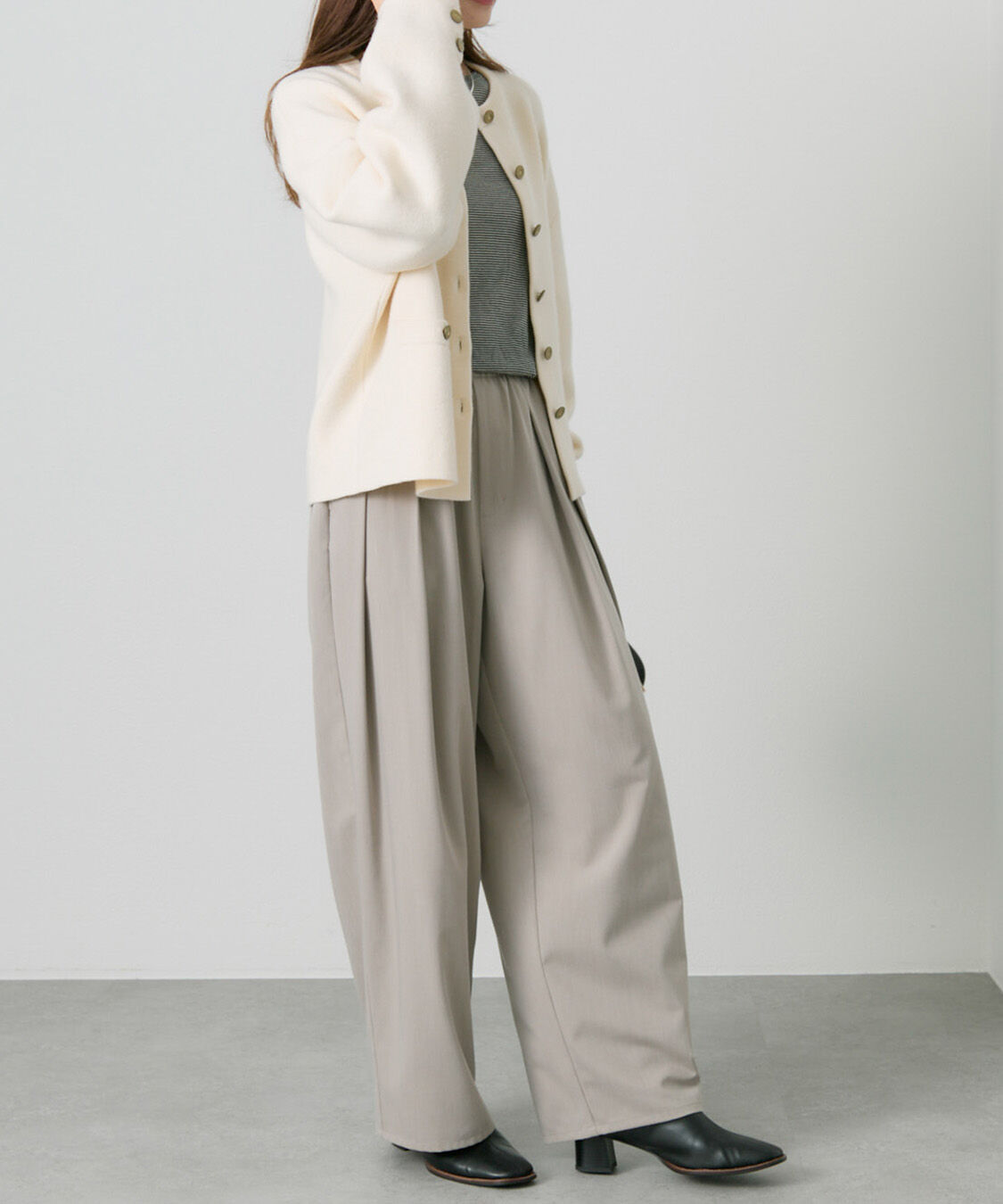  「【新色追加】ツータックウエストゴムストレッチパンツ」|その他|