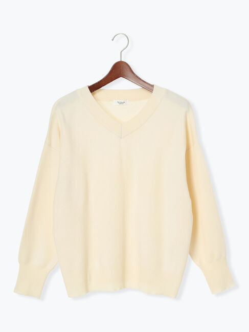 Te chichi TERRASSE「総針Vネックニット」|ニット・セーター|オフホワイト