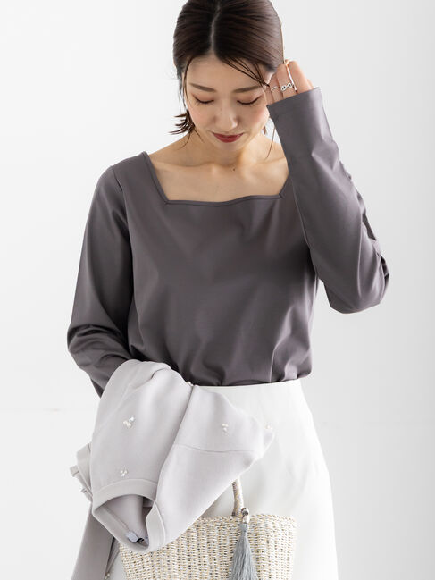 Te chichi「前後2WAYネックデザインロンT《2026 spring catalog item》」|Tシャツ・カットソー|