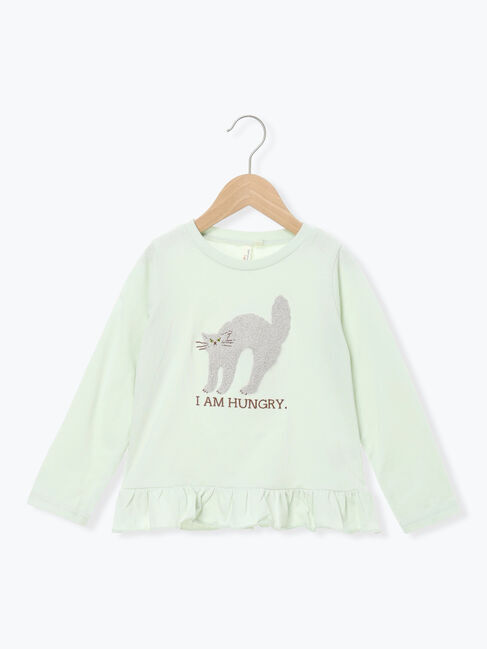 Samansa Mos2 Lagom「ネコさがら刺繍ロンT」|Tシャツ・カットソー|ミント