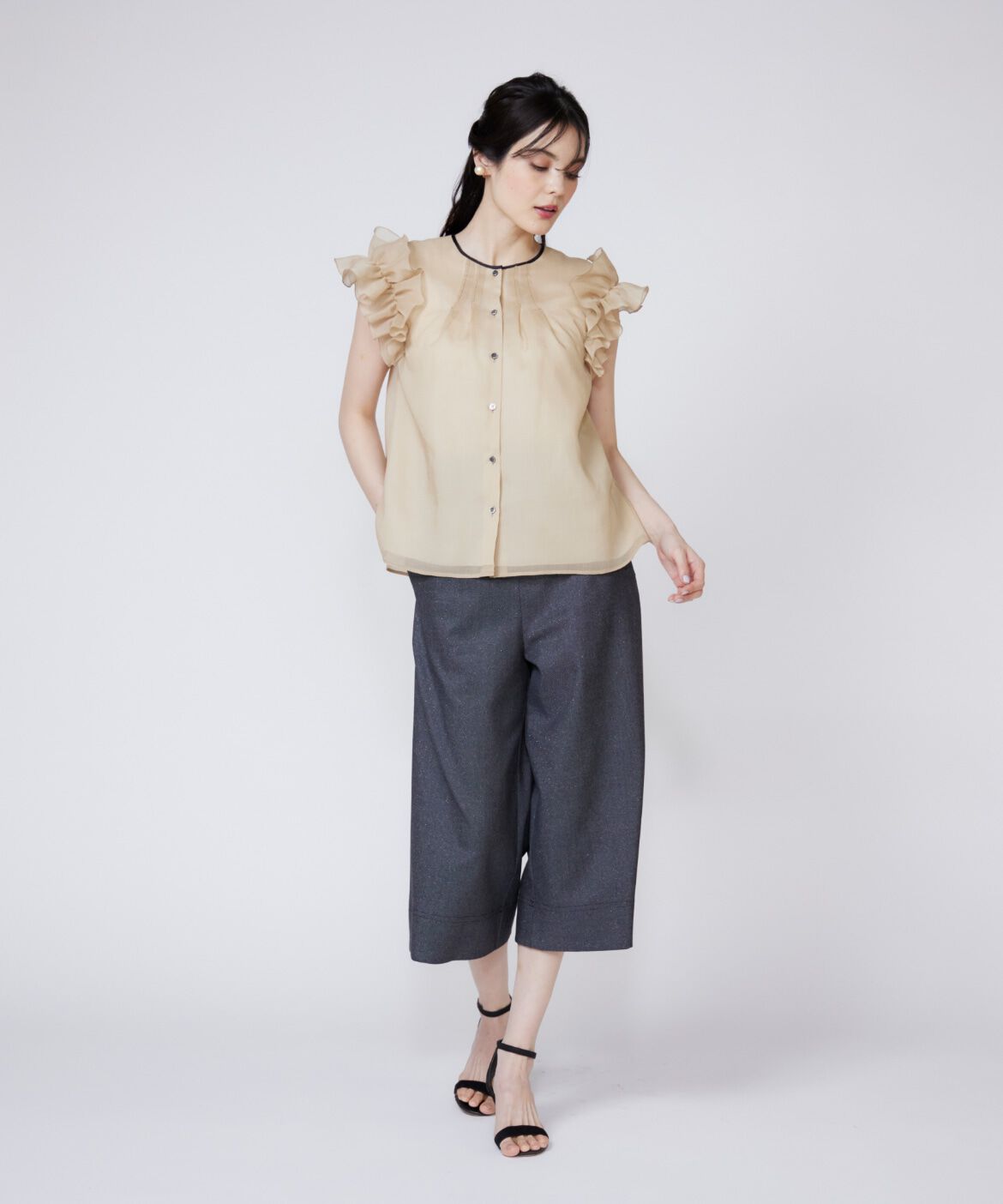 Maglie le cassetto「ラメデニムハイウエストパンツ」|デニム|