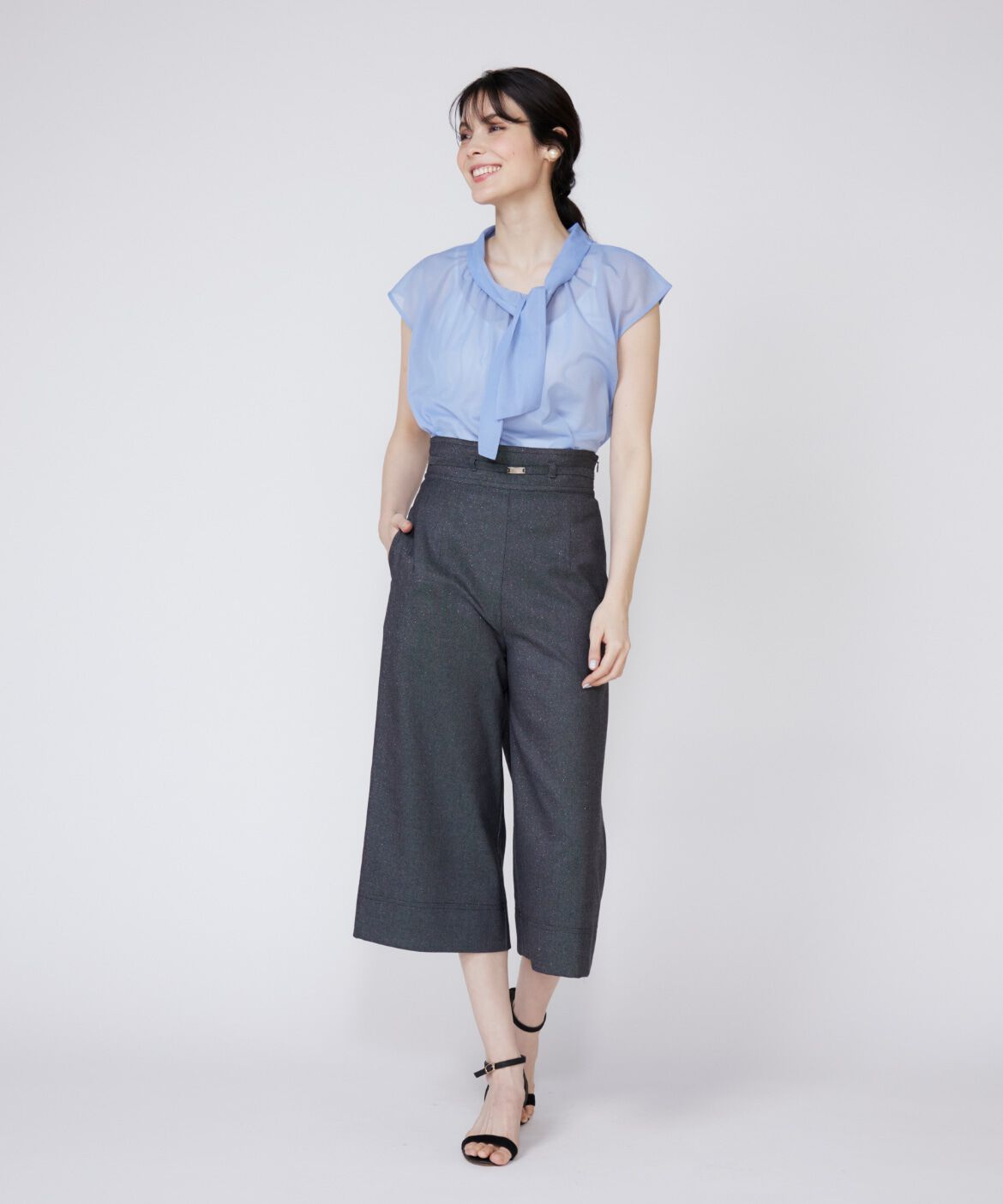 Maglie le cassetto「ラメデニムハイウエストパンツ」|デニム|