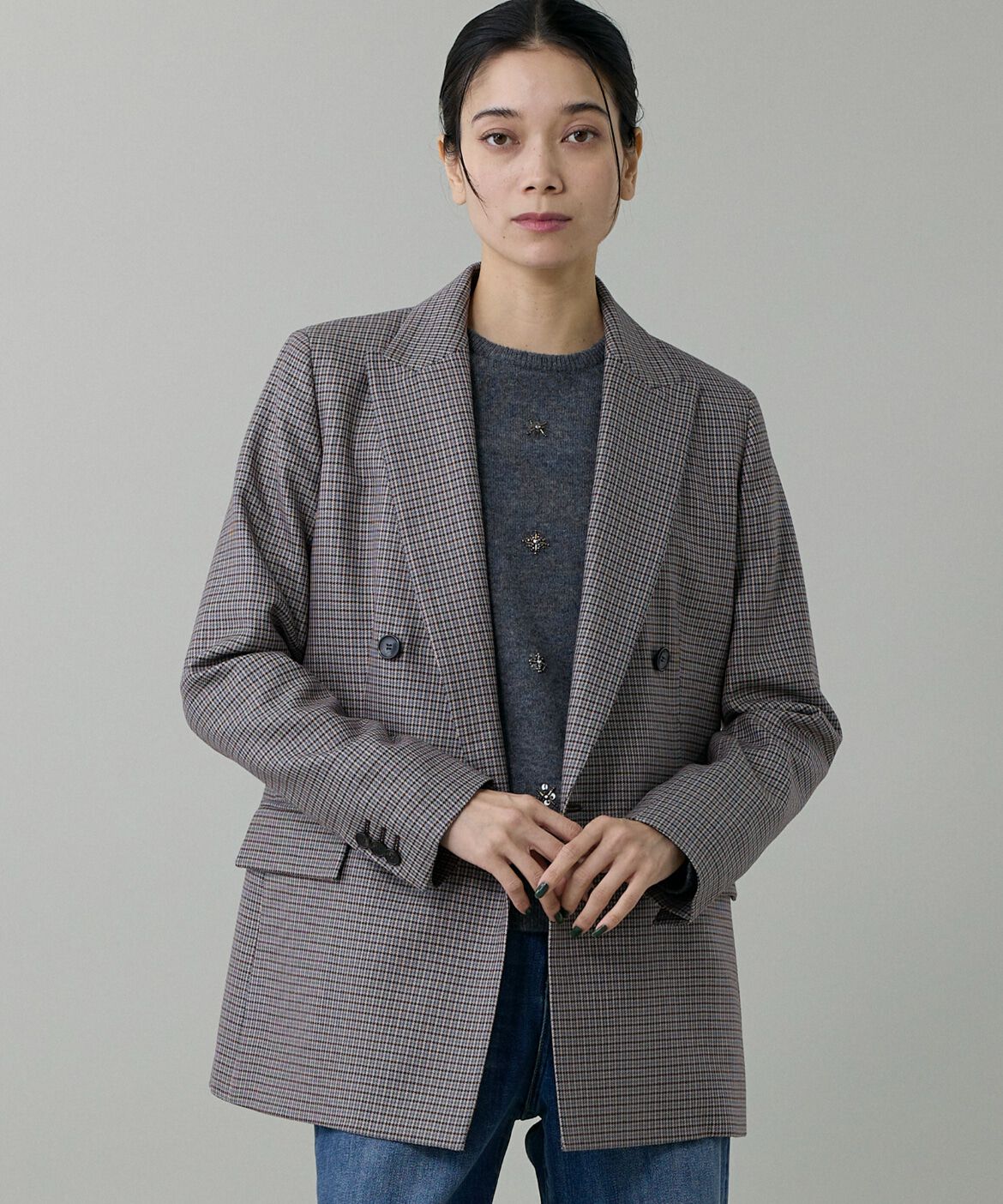 INED「《大きいサイズ》定番ダブルブレストジャケット」|その他|