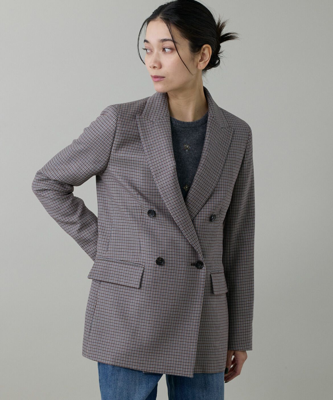 INED「《大きいサイズ》定番ダブルブレストジャケット」|その他|