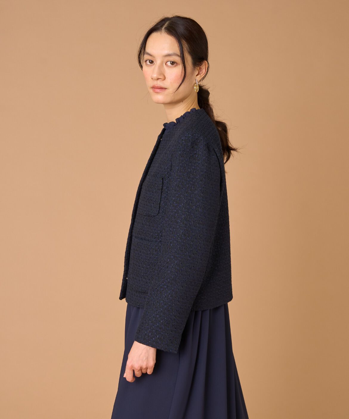 7-IDconcept.「ツイードノーカラージャケット」|ノーカラージャケット|