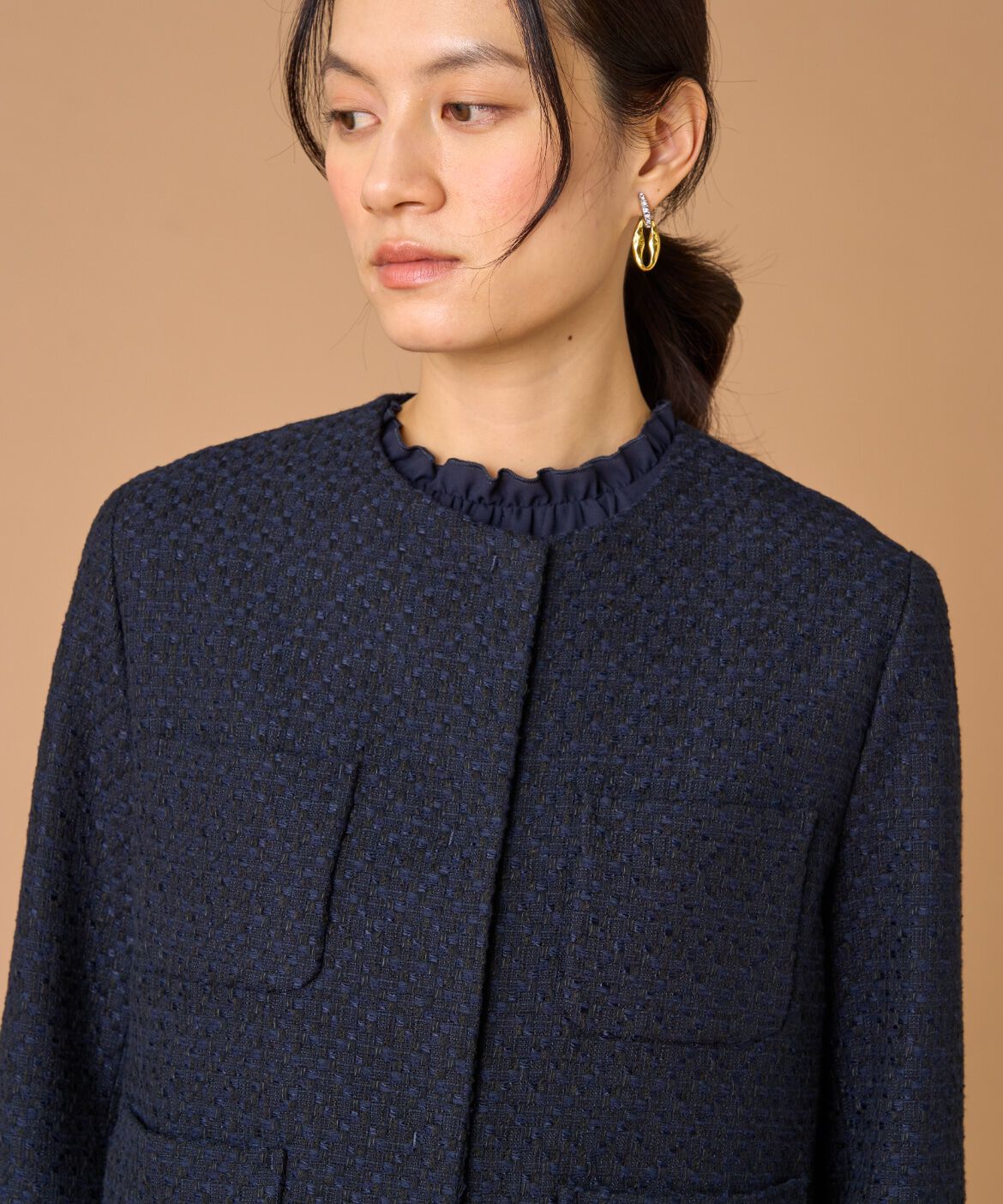 7-IDconcept.「ツイードノーカラージャケット」|ノーカラージャケット|