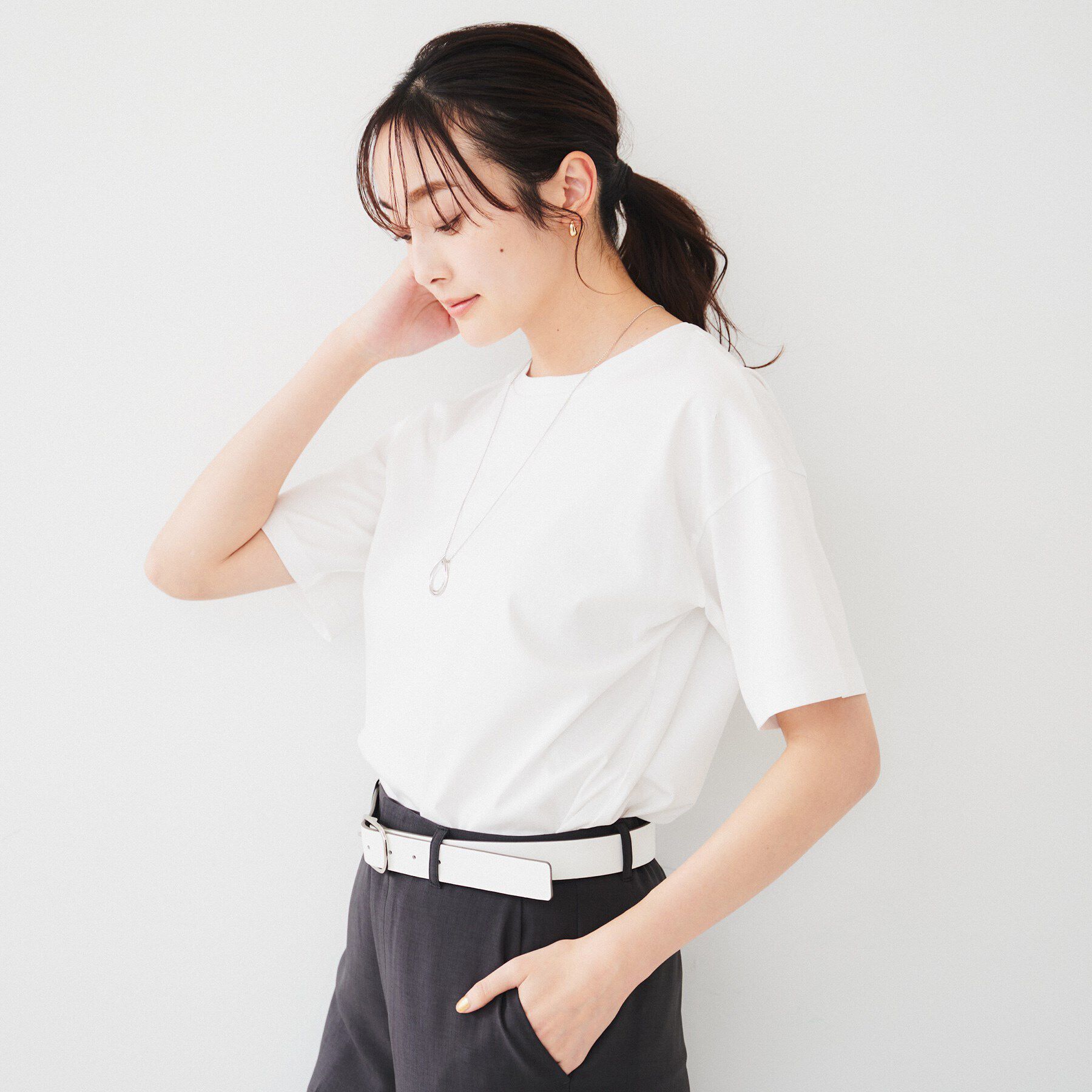 UNTITLED「【接触冷感/抗菌防臭/マシンウォッシャブル】クリアスムース Tシャツ」|Tシャツ・カットソー|