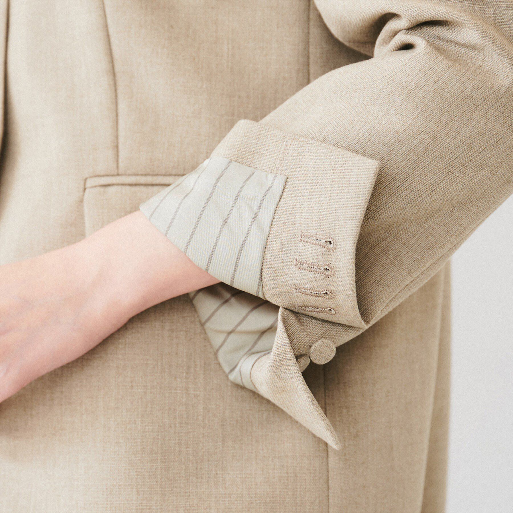 UNTITLED「【セットアップ可能】リネンライクキャンバス カラーレスジャケット」|ノーカラージャケット|