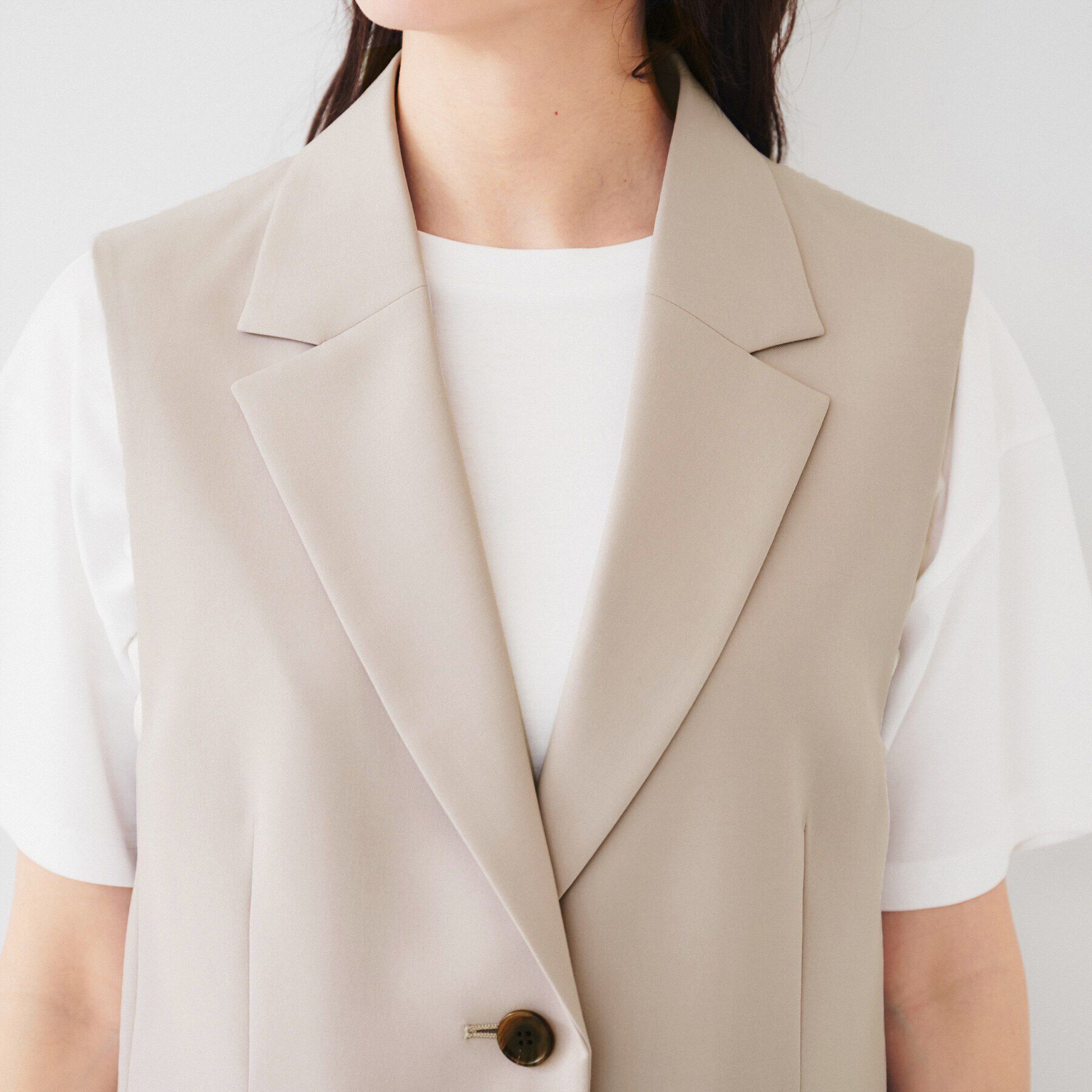 UNTITLED「【接触冷感/UV/セットアップ可能】ライトウェイト テーラードジレ」|ベスト・ジレ|