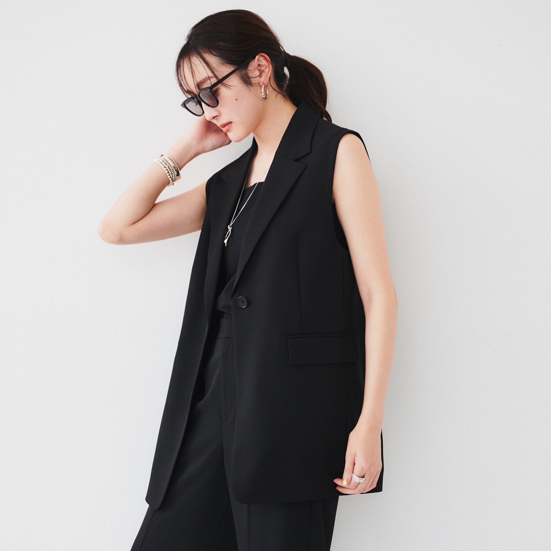 UNTITLED「【接触冷感/UV/セットアップ可能】ライトウェイト テーラードジレ」|ベスト・ジレ|