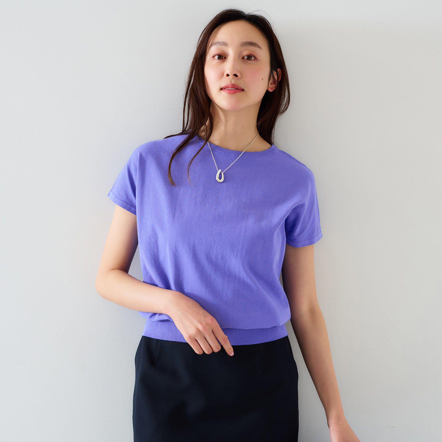 UNTITLED「【11色展開/コットン100/アンサンブル可能】 プルオーバーニット」|ニット・セーター|