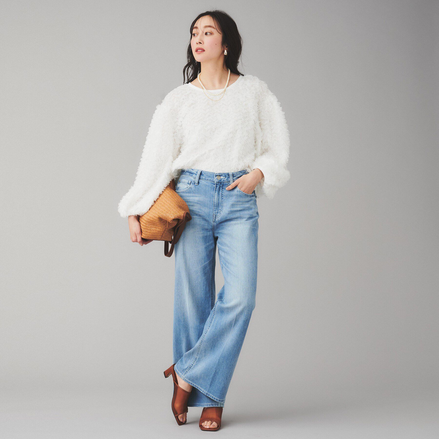 UNTITLED「【Mewl】ふわふわジャカードブラウス」|シャツ・ブラウス|