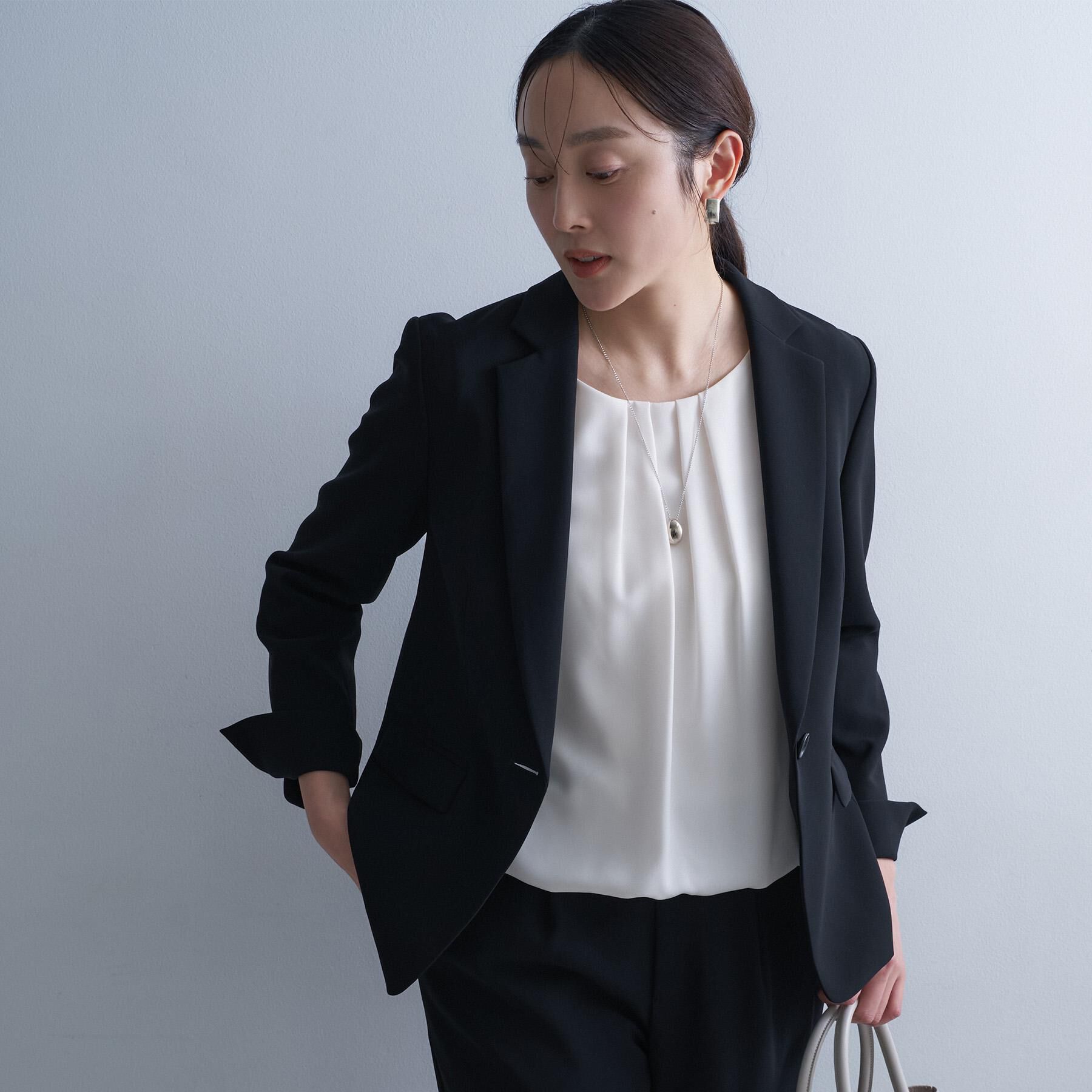 UNTITLED「【通年活躍/洗えるスーツ】テーラードジャケット」|テーラードジャケット|ブラック(019)