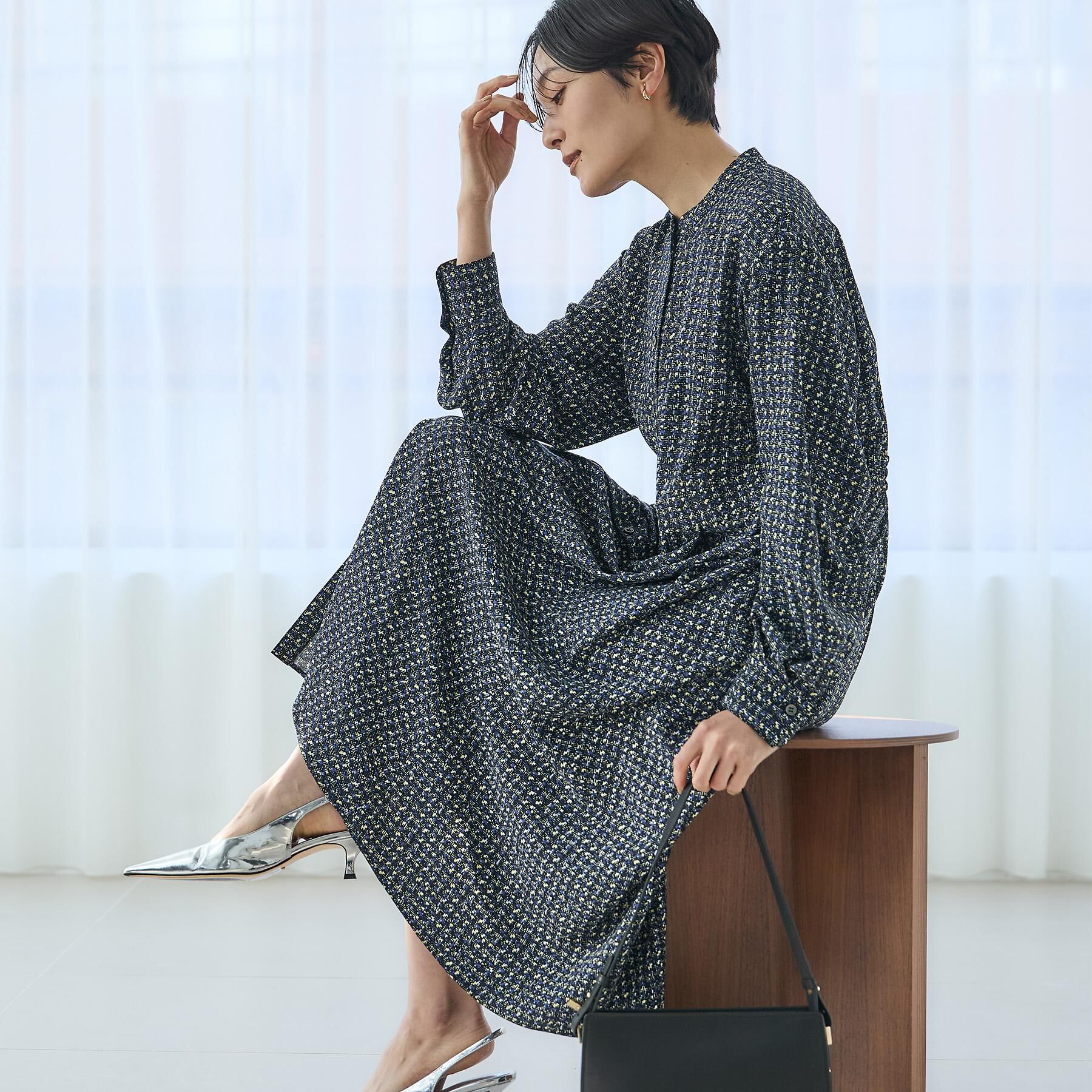 UNTITLED「クラシカルツイードワンピース」|ワンピース|