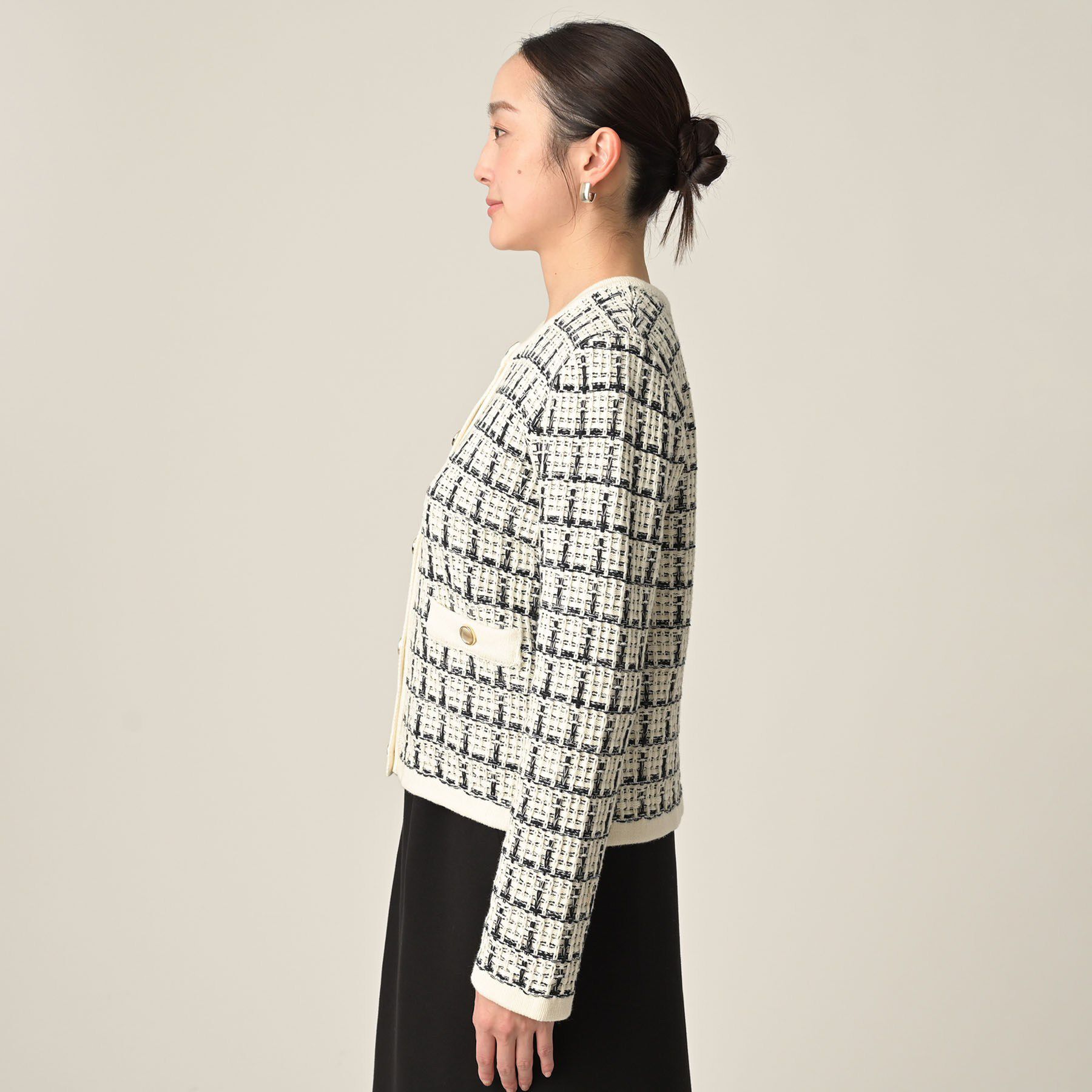 UNTITLED「【TORRAZZO DONNA】ツイードコットンカーディガン」|カーディガン|