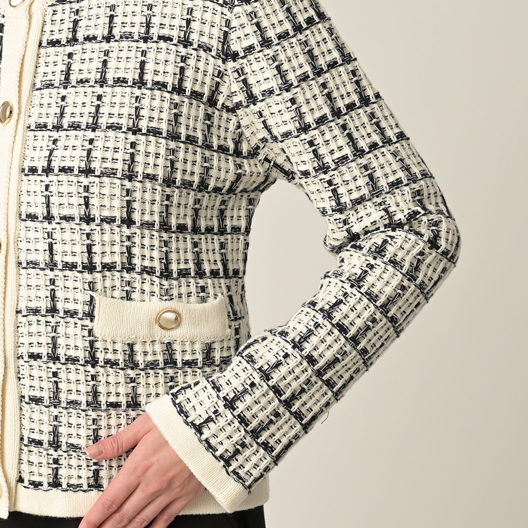 UNTITLED「【TORRAZZO DONNA】ツイードコットンカーディガン」|カーディガン|