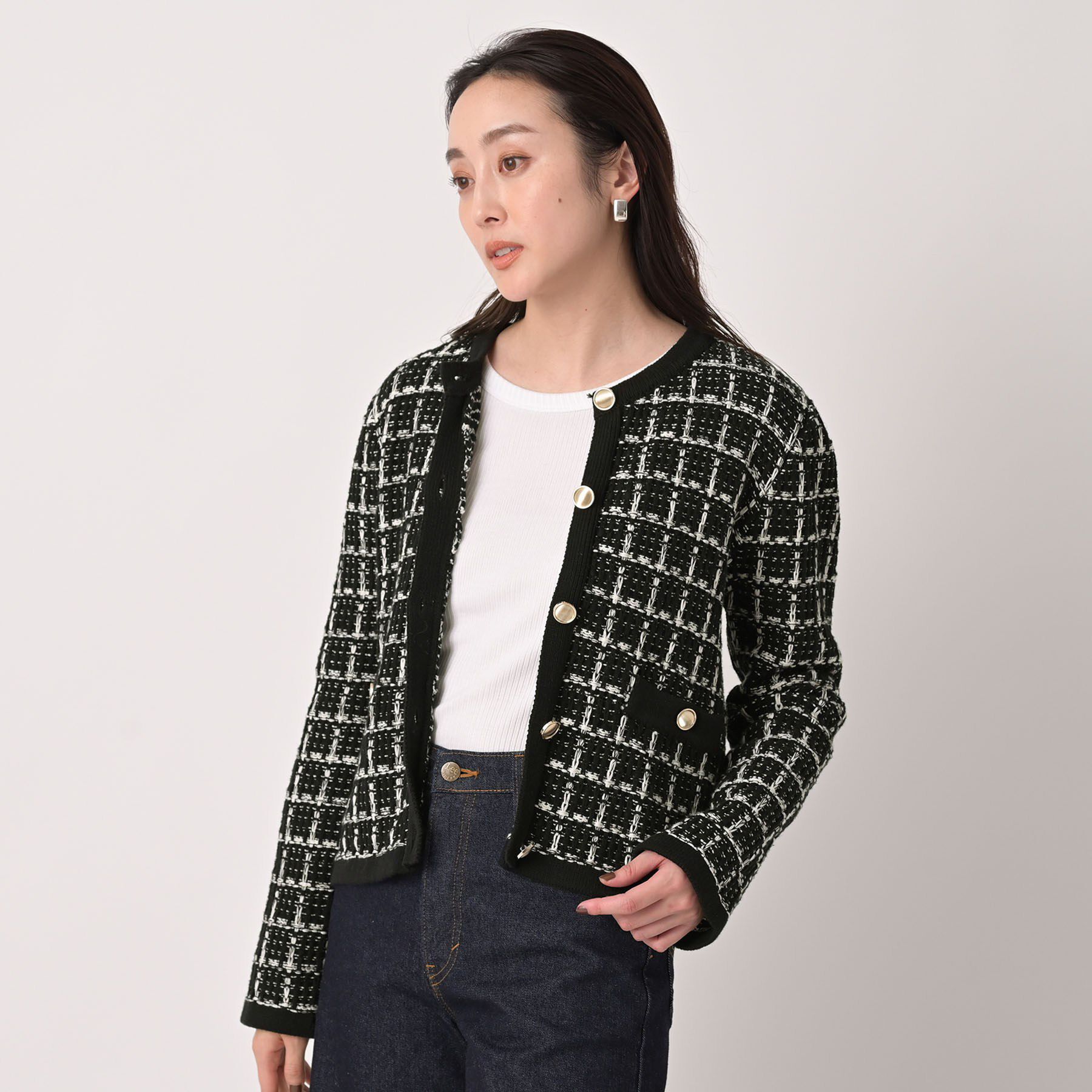 UNTITLED「【TORRAZZO DONNA】ツイードコットンカーディガン」|カーディガン|