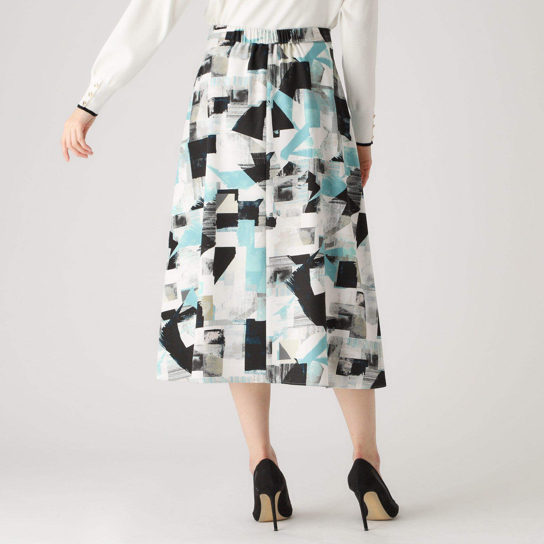 COUP DE CHANCE「【洗える／日本製】幾何学柄フレアスカート」|スカート|